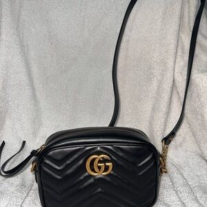 Gucci Black Marmont Mini Camera Crossbody Bag